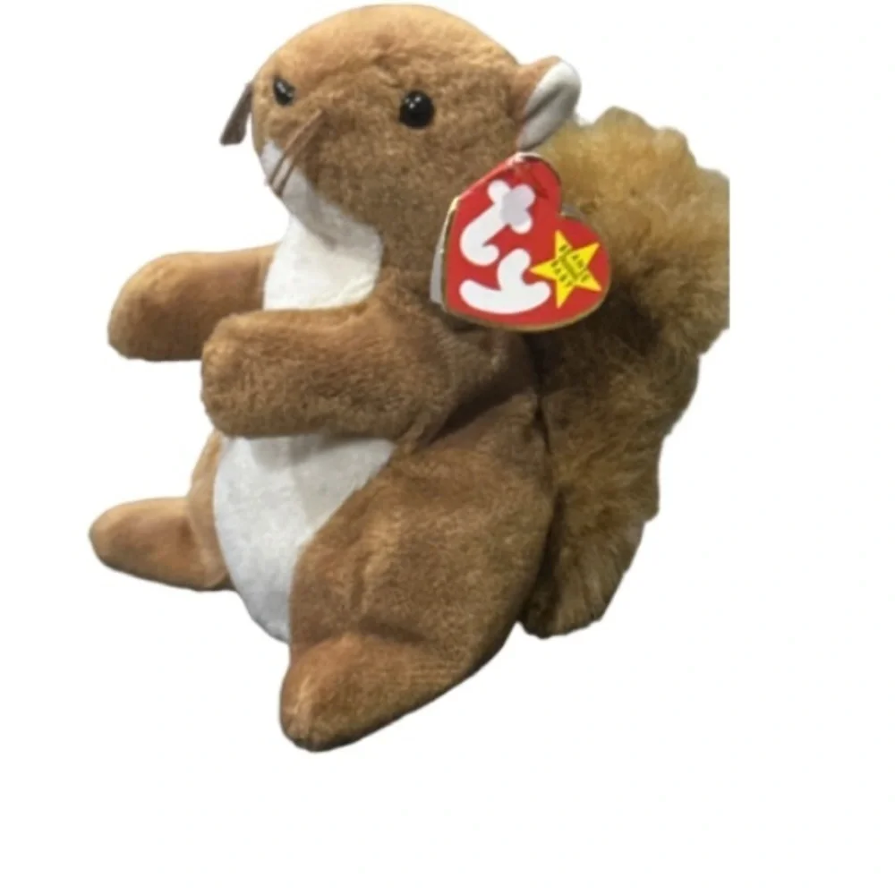 Ty plush  Brown and White Squirrel NUTS Plush Toy